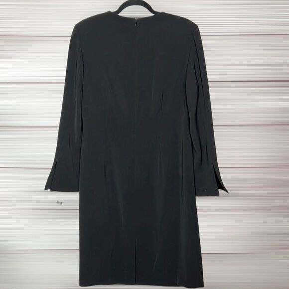 NWT Vintage Anne Klein Dress Black Shift Long Sleeve - Picture 8 of 15